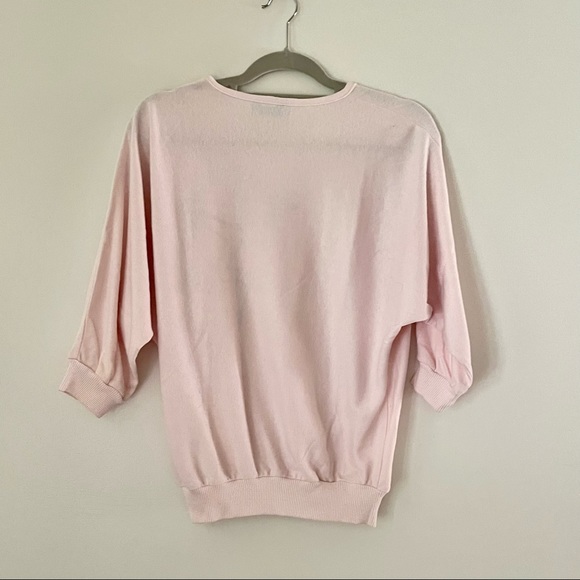 80s 90s Y2K Pink shirt with dolman sleeves & patchwork appliqué True Vintage - Picture 4 of 10